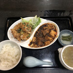 中国四川麺飯店 一燈 - 麻婆豆腐&油淋鶏定食　1408円税込