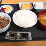 Takechan - 牛しぐれ煮定食の全体を！
