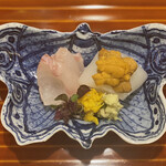 料理屋そうびき - おこう ヤリイカ アカウニ