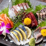 Assortment of five types of fresh fish straight from the farm