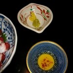 長生庵 - タコは、生姜、山葵、あるいはガーリックオイルで