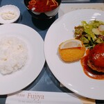 Fujiya - 帆立とエビのクリームコロッケとハンバーグの盛り合わせ