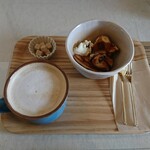 カフェ ゆめばこ - 料理写真:カフェオレ・デザート(ワッフル・パンケーキ・アイスクリーム)