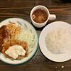 キッチンセブン 街のハンバーグ屋さん - ハンバーグ&タルタルチキンカツ定食 ¥730