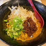 坦々麺　四川 - ◎汁無し担々麺(2辛)ランチ¥900                                                         選べる惣菜は麻婆茄子(ご飯付でお代わり無料)