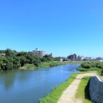 中華そば志のぶ支店 - お店至近の広瀬川♬