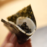 寿司栄 - 平貝とキャビア