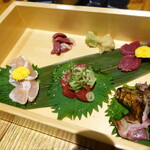 Sumibi Yakitori Wadachi - 鶏刺身5種盛り合わせ