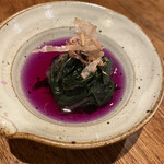 Shiote - 加賀野菜「金時草」（きんじそう）のおひたし（おとおし）
