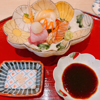浪速割烹 昇 - よこわ，イシカゲガイ，ノドグロです。