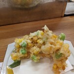 割烹 市川 - 玉蜀黍のかき揚げ