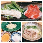 Kotohira Onsen Onjuku Shikishimakan - 夕食(しゃぶしゃぶ、うどん)