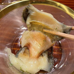 料理屋そうびき - アワビと桃のすり流し