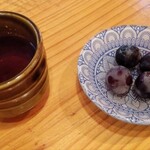 Kunieda Sengyoten - サービスの食後のデザートとお茶。