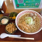 Haginomiya Seimenjo - 油そばペチカ(麺硬め・大300㌘)850円
                        とメンマ(トッピング)110円