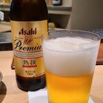 Kushi Sousakuryouri Rin - お酒①プレミアム熟撰(瓶ビール、アサヒビール)(税込500円)