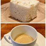 蒼 - さかな人 長谷川さんより 長井の赤座海老 ビスクと共に
      濃厚なビスク、何度いただいてもこの美味しさに出会える感動はひとしおです。
      最後は焼きたての自家製パンでカップを綺麗にします♪