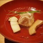 とり茶太郎 - 松茸とほろほろ鳥の胸肉の揚げ出汁