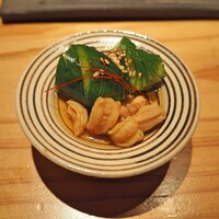 とり茶太郎 - 蛇腹きゅうりと比内地鶏 胸すじの三杯酢