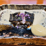 馳走西健一 - 【写真⑩】黒鯥の炭火焼き 山椒ソース 茄子ペースト