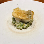 馳走西健一 - 【写真⑯】白甘鯛の松笠焼き 青海苔のリゾット