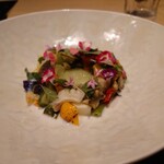 オルト - 菜園。まさしくここの店名にもなっているメニュー。最後に羊のヨーグルトをかけて完成 202209