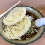 かまだ屋 - 正油ラーメン　天ぷらダブル