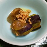 金澤屋牛肉店 - 牛鍋に付く茄子のそぼろ煮(R4.9.7撮影)