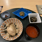 和の食 樹翠 - 岩牡蠣とナムルの土鍋御飯　赤万願寺唐辛子のすり流し