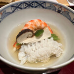 銀座 しのはら - 名残り鱧と松茸と車海老の鍋