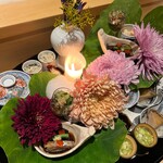 銀座 しのはら - 菊の着綿を添えて
