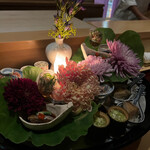 銀座 しのはら - 初秋の八寸 菊が咲く時期