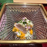 銀座 しのはら - 地鶏、雲丹、長芋、スッポン出汁