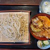 そば処 長尾根 - 小天丼とざるそば（1600円） くるみそば に変更（110円）