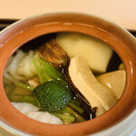 Sangencha - ② 先付2：土瓶蒸し（松茸、鱧、帆立真薯、百合根、銀杏、粟麩）
