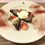 Giglio - パスタ+前菜+デザート 1680円 のガトーショコラ、アイス、フルーツ