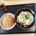 Yanagi ya - 冷やかけうどん（小）と焼飯
