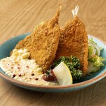 Shokudou Shusai Toki No Kane - 【ランチ】アジフライ定食（ご飯、お味噌汁、小鉢、お新香付きます）