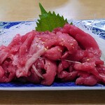 かねまつ食堂 - 「本生マグロ中落ち定食」の中落ちをアップで