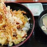 食事処 白帆 - しまえびとほたての天丼