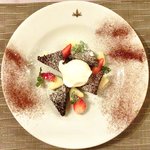 Giglio - パスタ+前菜+デザート 1680円 のガトーショコラ、アイス、フルーツ