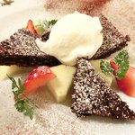 Giglio - パスタ+前菜+デザート 1680円 のガトーショコラ、アイス、フルーツ