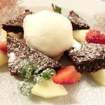 Giglio - パスタ+前菜+デザート 1680円 のガトーショコラ、アイス、フルーツ