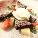 Giglio - パスタ+前菜+デザート 1680円 のガトーショコラ、アイス、フルーツ