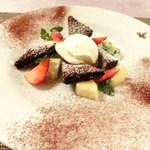 Giglio - パスタ+前菜+デザート 1680円 のガトーショコラ、アイス、フルーツ