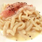 Giglio - パスタ+前菜+デザート 1680円 のイタリア産グアンチャーレを乗せた シエナ伝統のパスタ ”イ・ピーチ” カーショ　エ　ペーペ