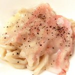 Giglio - パスタ+前菜+デザート 1680円 のイタリア産グアンチャーレを乗せた シエナ伝統のパスタ ”イ・ピーチ” カーショ　エ　ペーペ