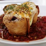 Naggy's - 揚げたて！　３つに切ってチーズをかけて焼いてトマトソース