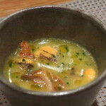 フィエルテ - 仏産 ジロール茸/仏産 ムール貝/長崎県産 穴子アップ