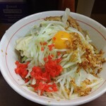ラーメン二郎 - 小汁なし 麺少なめ ニンニクベニアレ